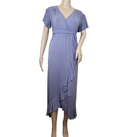 Flutter Short Sleeve Knit Maternity Dress - Isabel Maternity by Ingrid & Isabel - Picture 1 of 4